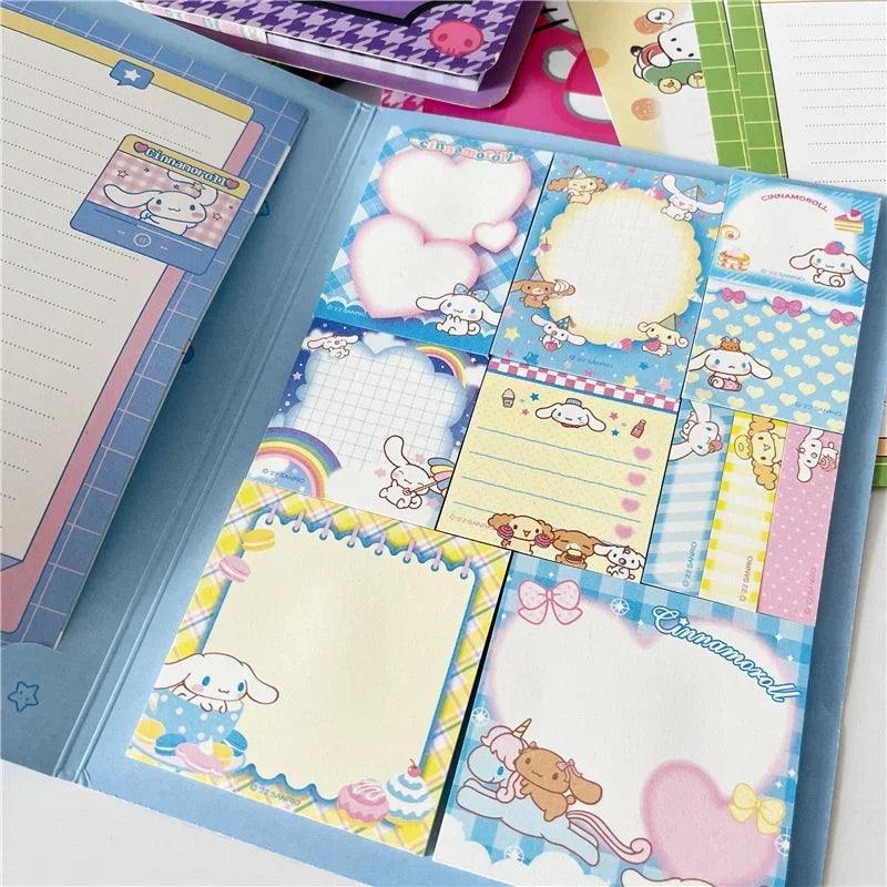 Kawaii Cartoon Sticky Notes – Hello Kitty, My Melody, Cinnamoroll & Kuromi Notebook, Cute School & Office Stationery