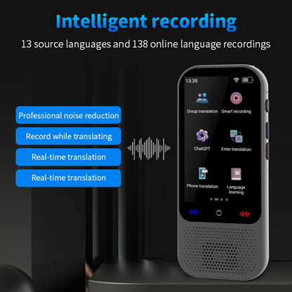 S80 Pro Portable Language Translator – 138 Languages, Voice Translation, 16 Offline Modes, ChatGPT Function