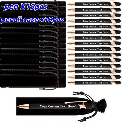 Custom Engraved Ballpoint Pens Set - Personalized Metal Pens with Cases & Bags for Business Gifts