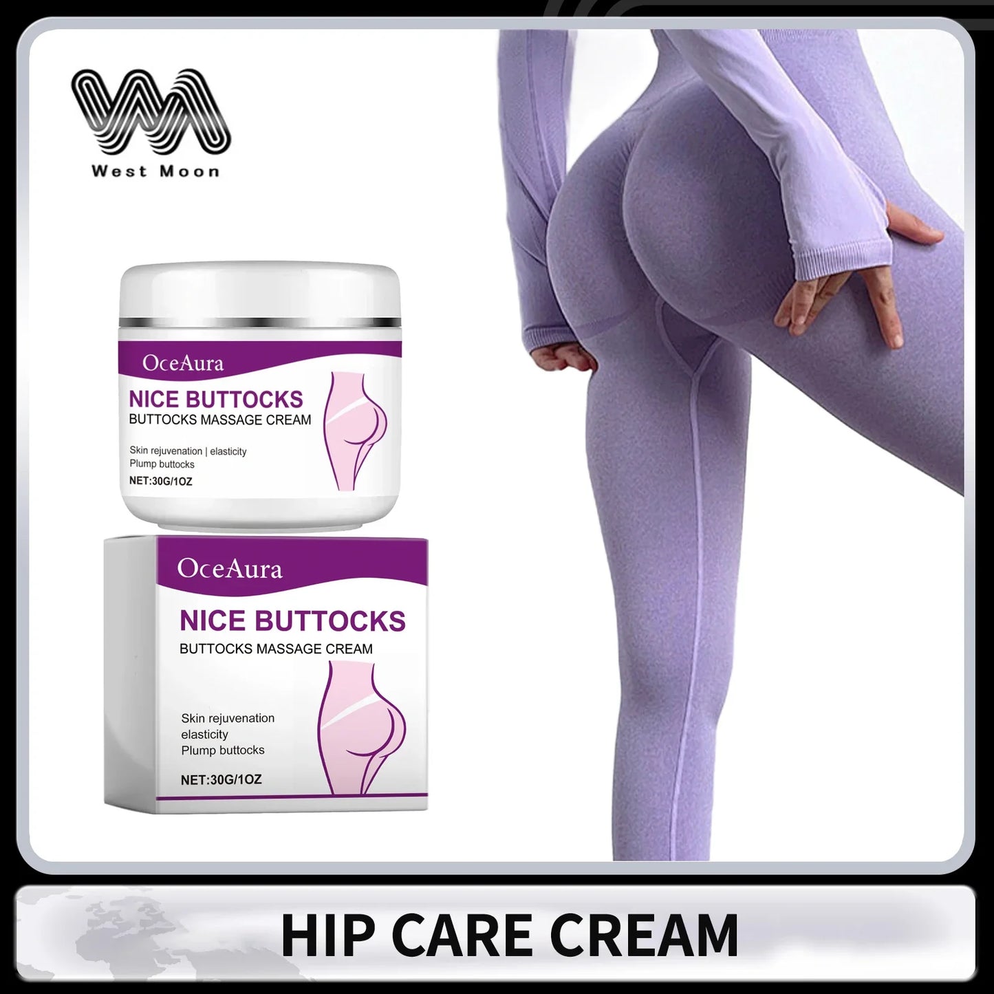 Hip Firming Cream – Skin Tightening & Lifting Body Care, Helps Improve Sagging, Firming Moisturizer for Smooth & Toned Silhouette
