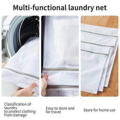 Reusable Zipper Laundry Bag for Washing Machine – Coarse Mesh Organizer for Lingerie, Shoes, Bras & Clothes