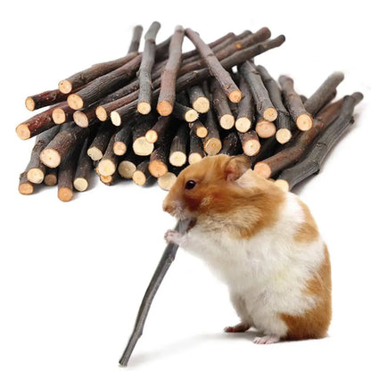 100% Natural Apple Branch Rabbit Chew Sticks – Wooden Teeth Cleaning Toys for Rabbits, Hamsters, Guinea Pigs & Small Pets, Natural Molars Care Chew Treats