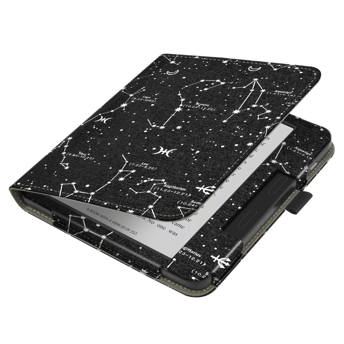 KOBO Libra 7" Leather Case – Hand Strap, Stand & Card Slot Cover for Libra Colour, Libra 2, Libra H2O (N428/N418/N873)