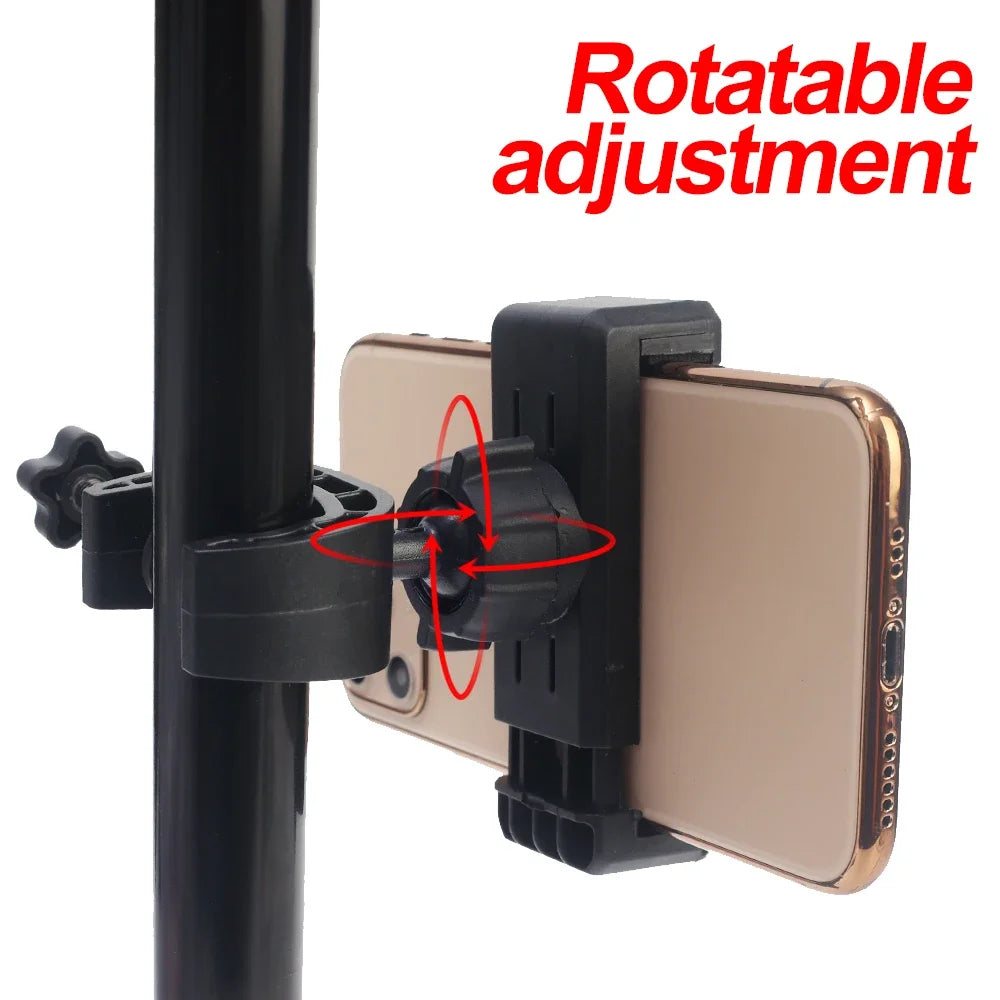 360° Rotating Tripod Phone Holder Mount Stand – Clip-On Microphone & Cellphone Support for All Smartphones Live Broadcast