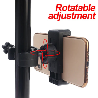 360° Rotating Tripod Phone Holder Mount Stand – Clip-On Microphone & Cellphone Support for All Smartphones Live Broadcast