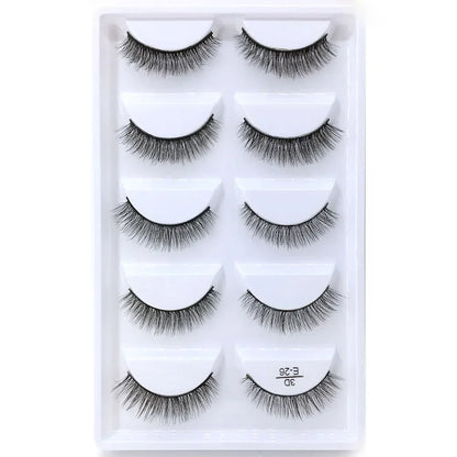 5 Pairs 3D Real Mink False Eyelashes – Soft Natural Look Eyelash Extensions for Makeup & Daily Wear