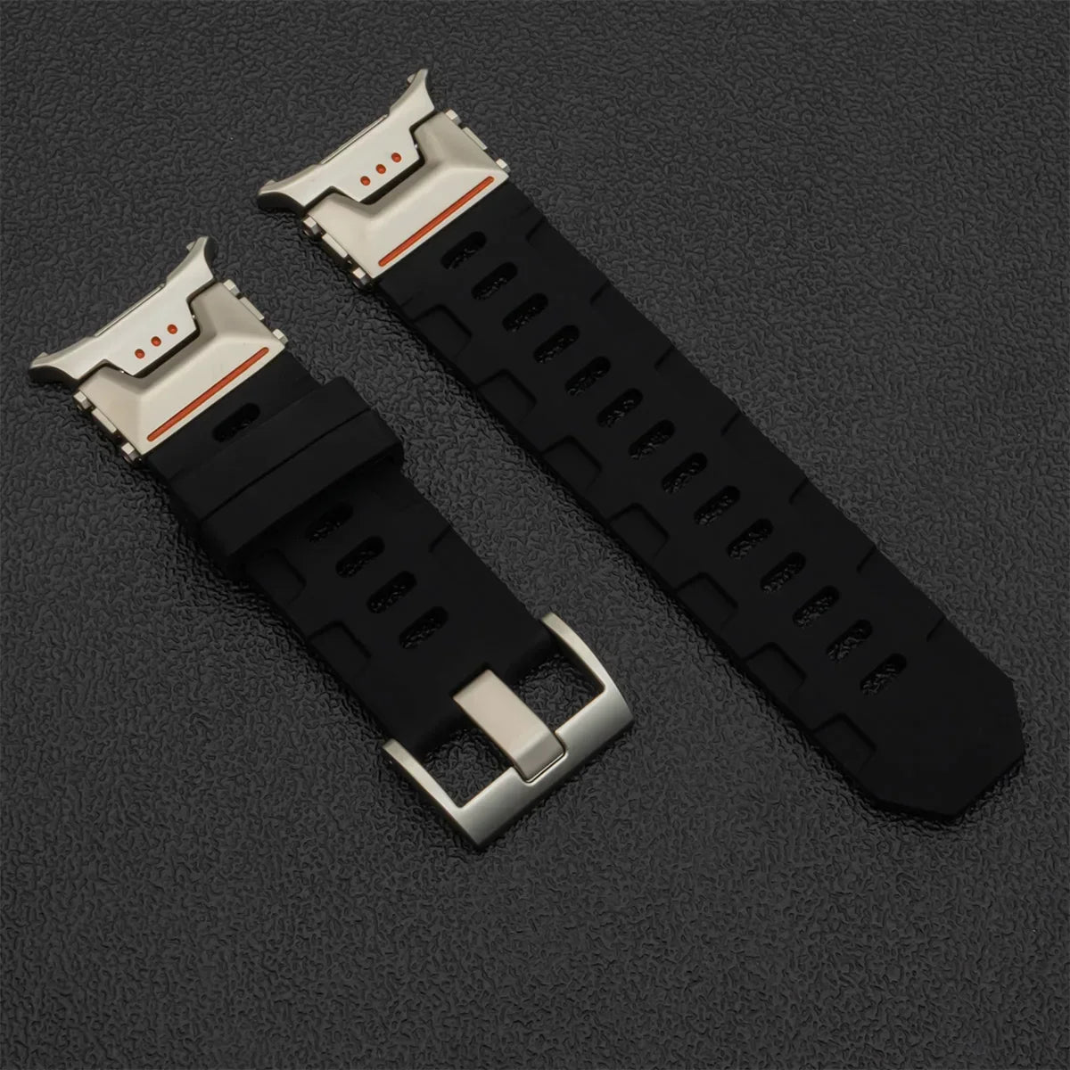Soft Silicone Luxury Sport Strap for Samsung Galaxy Watch Ultra 47mm — No-Gap Curved End Band for Men
