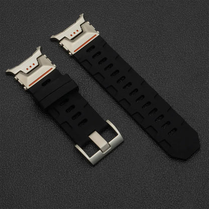 Soft Silicone Luxury Sport Strap for Samsung Galaxy Watch Ultra 47mm — No-Gap Curved End Band for Men