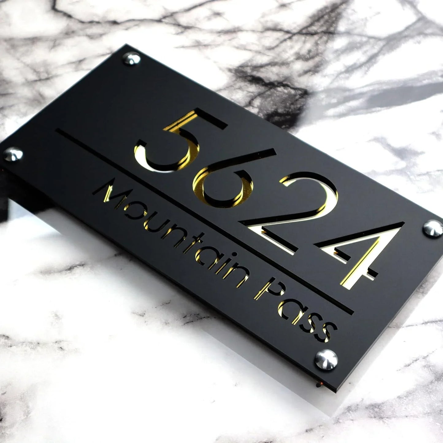 Personalized Large House Numbers Sign – Modern 3D Laser-Cut Acrylic Residential Street Number Plate