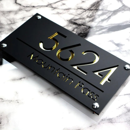 Personalized Large House Numbers Sign – Modern 3D Laser-Cut Acrylic Residential Street Number Plate
