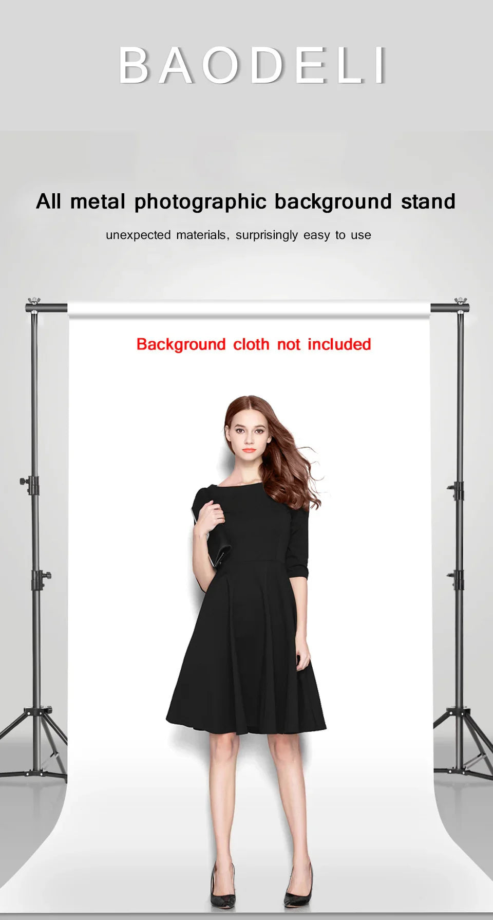 Photography Studio Backdrop Stand — Photo & Video Background Support System Kit