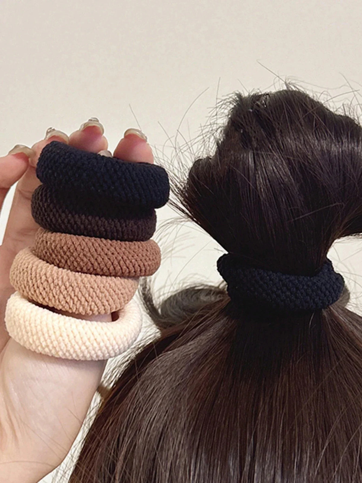 Mixed Color Scrunchies - High Elasticity Thickened Hair Ties, 5/10 Pack