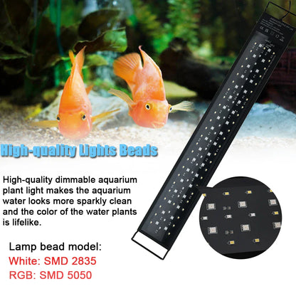 24/7 Full Spectrum LED Aquarium Light – 30-60cm Fish Tank Decoration & Aquatic Plant Growth Lamp, IP68 Waterproof (100V-240V)