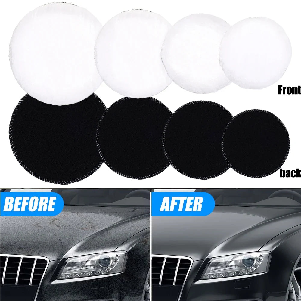 3/4/5/6/7-Inch Car Polishing Kit — Waxing Sponge, Wool, and Auto Paint Care Pads for Car Polisher