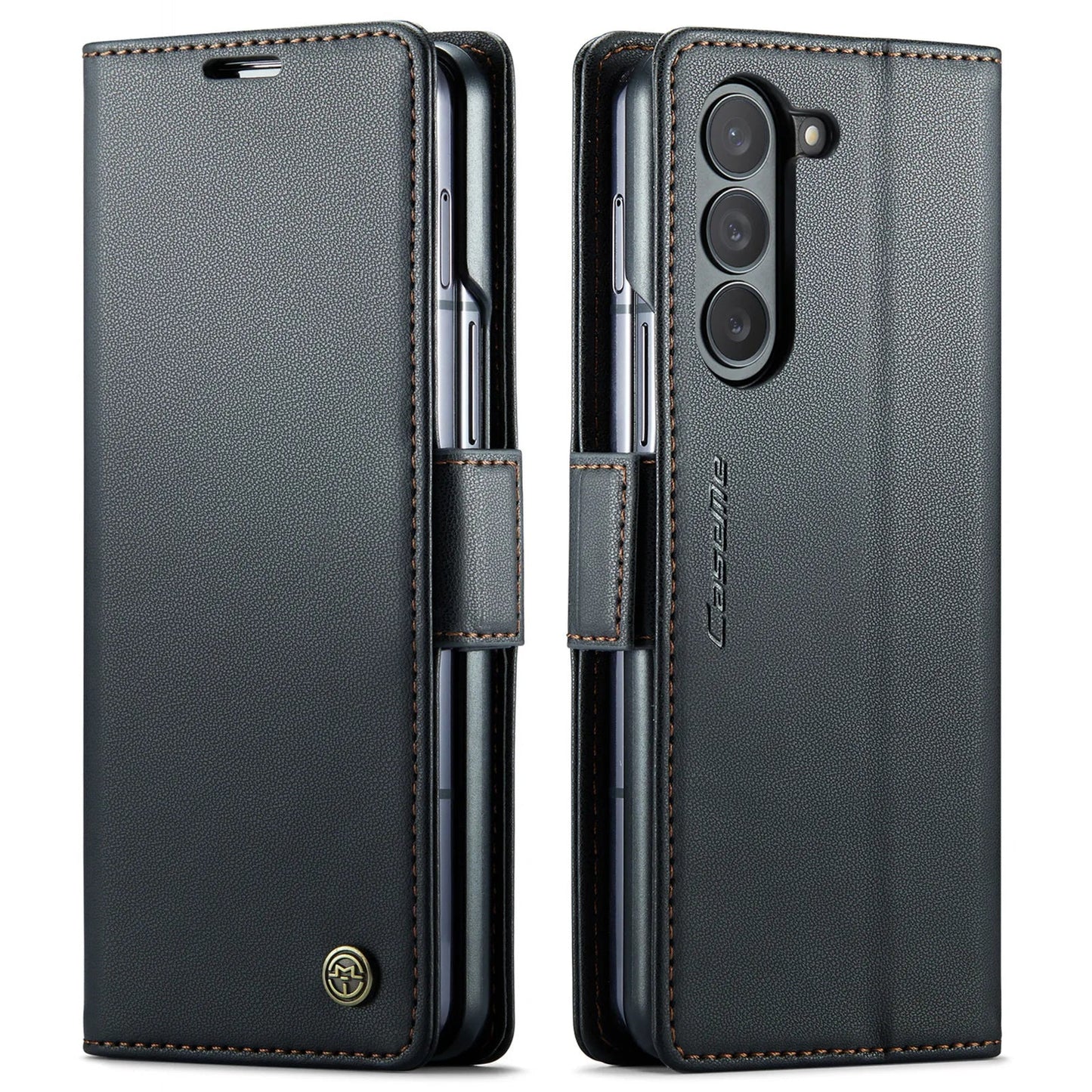 Magnetic PU Leather Phone Case for Samsung Galaxy Z Fold 7/6/5 — Fold6/5 5G Wallet Card Holder Shockproof Cover