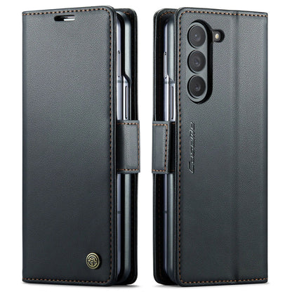 Magnetic PU Leather Phone Case for Samsung Galaxy Z Fold 7/6/5 — Fold6/5 5G Wallet Card Holder Shockproof Cover