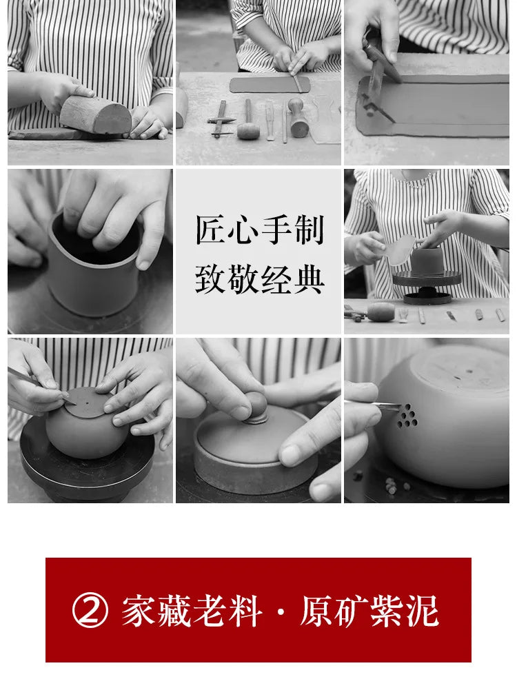 Yixing Handmade Purple Clay Teapot – Xishi Pot with Tea Filter, Customized Teaware Set, Puer Drinkware Gift