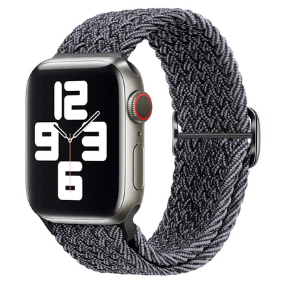 Braided Solo Loop Apple Watch Ultra Band – Elastic Nylon Sport Bracelet for iWatch SE, Series 3–9 (38mm–49mm) Strap