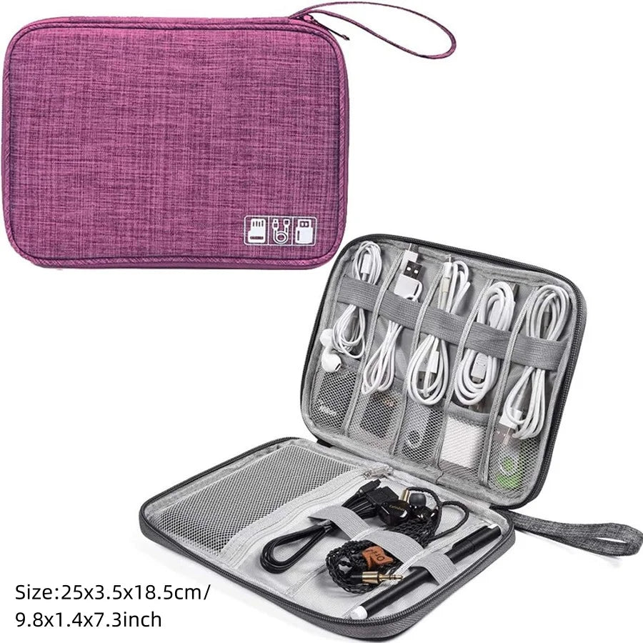 Portable Digital Storage Bag – Waterproof USB Cable Organizer Pouch for Electronics & Accessories