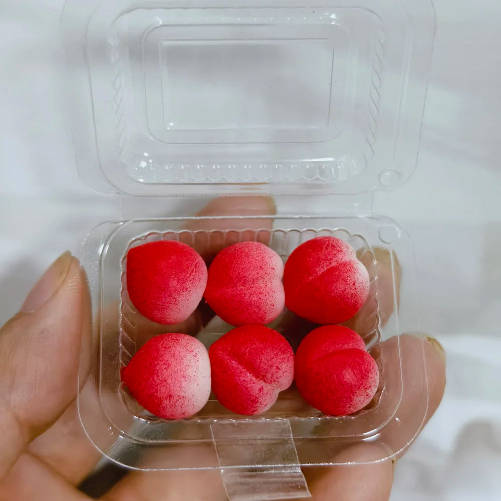 1/6 Miniature Dollhouse Fruit Set – Mini Peach & Grape with Box for Blythe, OB11, BJD Dolls