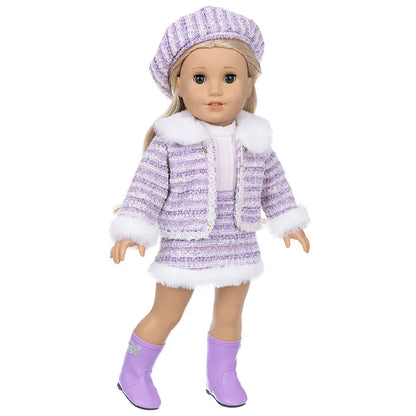 18-Inch Girl Doll Winter Coat — 43cm Baby Doll Jacket Outfit for Dressing