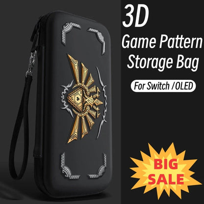 Fashion 3D Pattern Switch Case - For NS Switch OLED, Storage Bag, Protective Travel Handbag, Switch Accessories