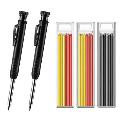 Carpenter Pencil Set for Woodworking - 5 Colors Mechanical Pencils with Refill for Carpentry Marking & Construction Jobs