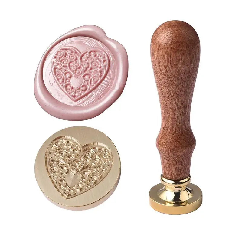 Vintage Copper Wax Seal Stamp – Curlicue Rose for DIY Scrapbooking, Invitations & Envelopes