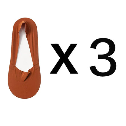 3 Pairs Women's Invisible Low-Cut Socks – Breathable Non-Slip Cotton No-Show Summer Socks