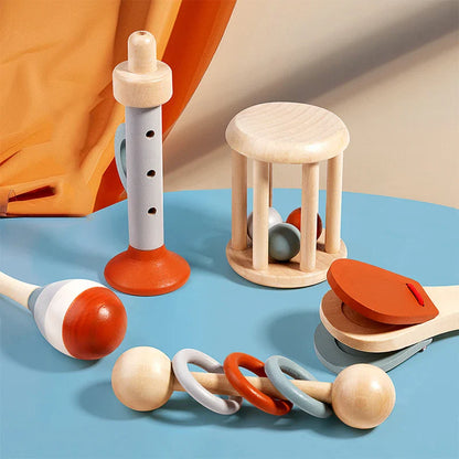 5-Piece Baby Musical Instrument Toy Set – Sensory Rattles, Montessori Educational Toys, Birthday Gifts for Kids