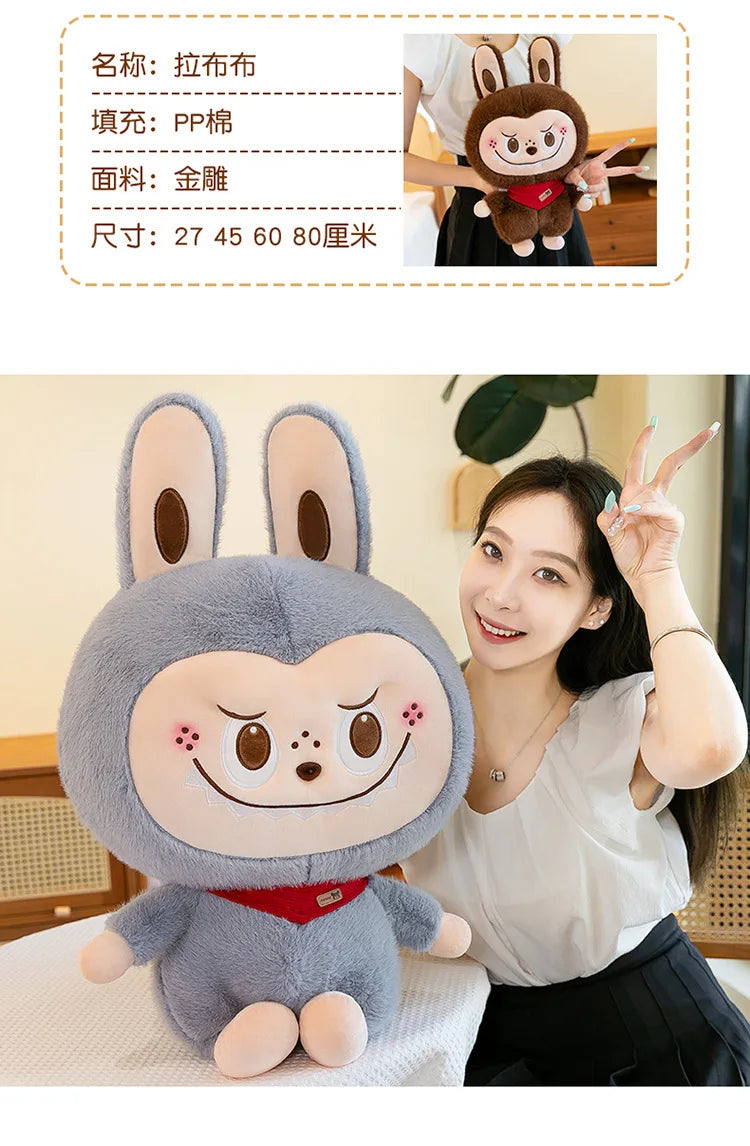 Rabbit Labubu Plush Toy — Cute Cartoon Soft Doll Pillow for Kids Gifts