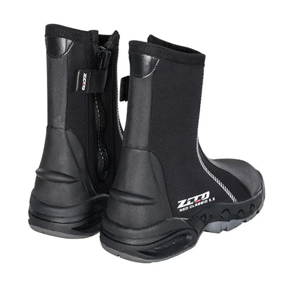 5mm Neoprene Dive Boots with Side Zipper — Unisex Snorkeling & Scuba Diving Shoes for Water Sports