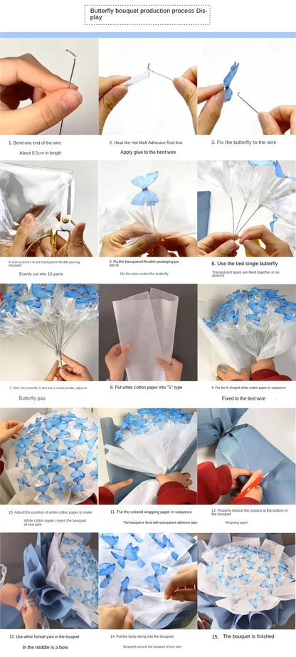 Butterfly Bouquet DIY – Handmade Artificial Flowers, Thoughtful Gift for Girlfriend, Birthday, Proposal & Wedding Decoration