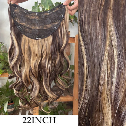 Women’s 7Pcs Hair Extensions with 16 Clips – Natural Black Straight Ombre Hairpiece