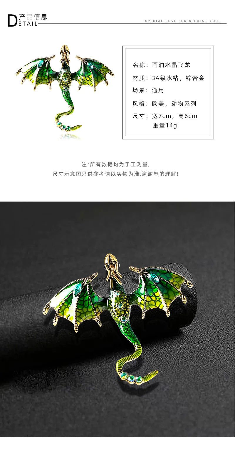 Fly Dragon Enamel Lapel Pins - Brooch for Jeans, Backpacks | Jewelry Clothing Badges | Wedding Gift & DIY Decor for Men