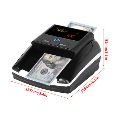 Automatic Money Counter & Counterfeit Bill Detector – UV, MG, IR Detection for EURO & US Dollar, Paper Size & Thickness Detection