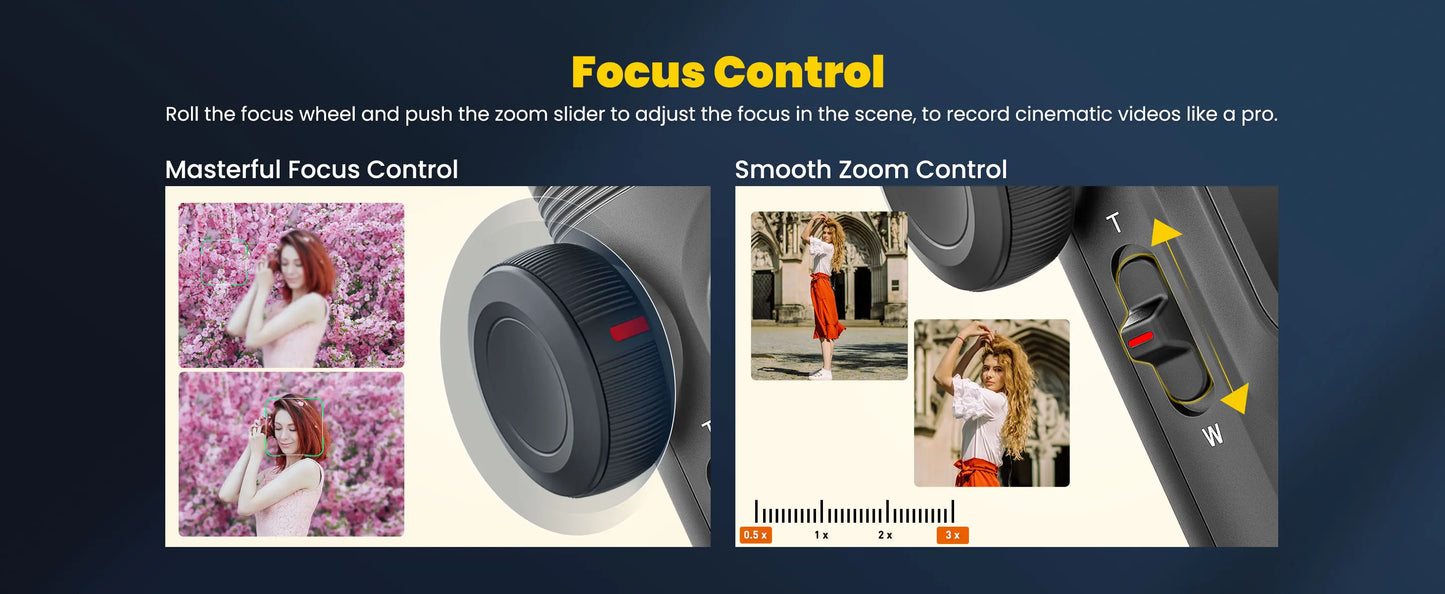 AOCHUAN Smart XE Combo1 3-Axis Handheld Gimbal Stabilizer – iPhone & Android Smartphone with Extension Rod