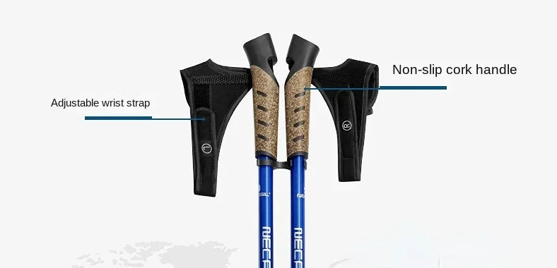 2PCS Nordic Walking Poles — Telescopic 7075 Aluminum Trekking Sticks for Hiking & Senderismo