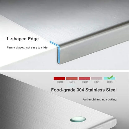 304 Stainless Steel Cutting Board — Non-Slip Kitchen Tool for Vegetables, Pastries & Food Prep