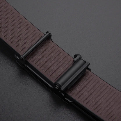Men's Business Belt with Alloy Automatic Buckle – Luxury Casual High-Quality PU Leather Jeans Strap