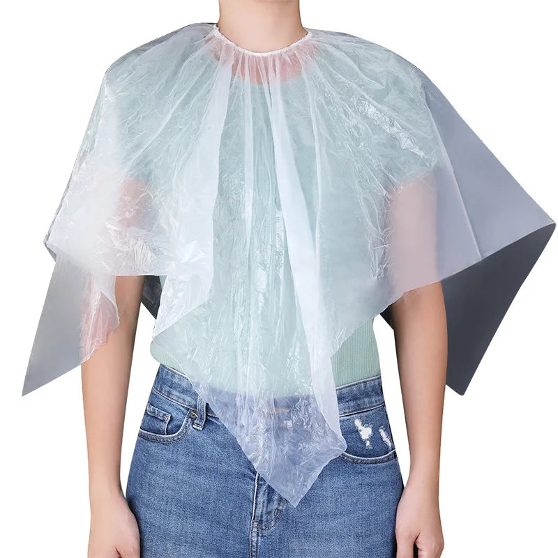 50PCS Disposable Waterproof Hair Salon Capes – Barber Perm & Hair Dye Neck Shawl Cutting Bib 100x100cm