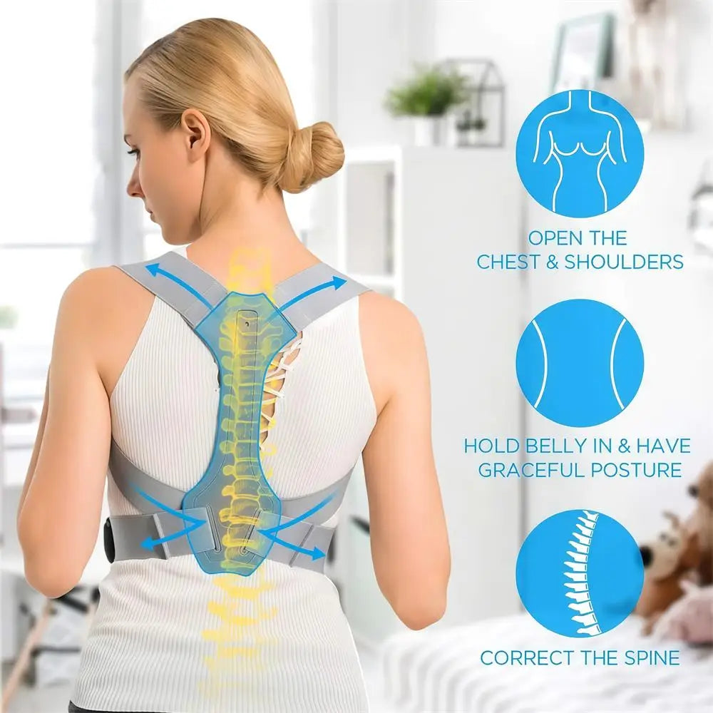 Adjustable Posture Corrector Belt – Back, Shoulder & Lumbar Support Brace for Body Alignment & Humpback Correction (Kids & Adults)