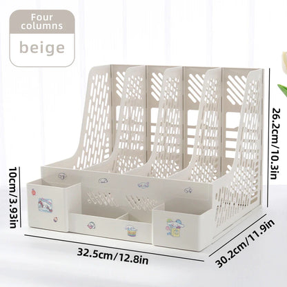 Multi-Color File Rack Folder Storage Box, Desktop File Box, Multi-Functional File Basket, Multi-Layer Shelf, Office Bookshelf Organizer