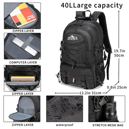 Large-Capacity Men’s Hiking Backpack – Travel & Outdoor European-Style Fashion Luggage Bag
