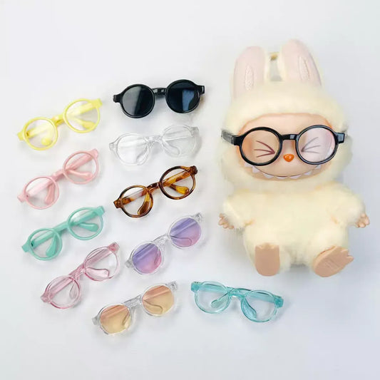 Transparent Colorful Glasses for 15cm Labubu Dolls – Stylish Candy-Colored Sunglasses Accessory