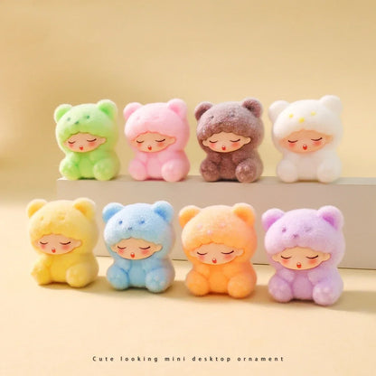 10pcs Lububu Anime DIY Flocked Action Figures — Kawaii Desktop & Car Pendant Dolls, Christmas Gift Toy