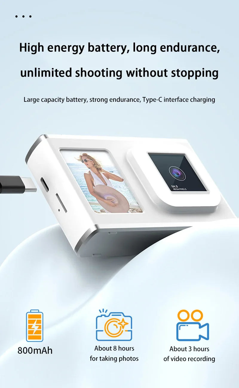 Xiaomi 64MP Digital Camera – HD Dual Lens with Zoom, Auto Focus, Smart Fill Light, Perfect for All Ages