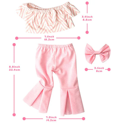 18-Inch Doll Clothes for American Girl Dolls — Bell-Bottoms & T-Shirt Set, Pretend Play Outfit, Gift for Girls