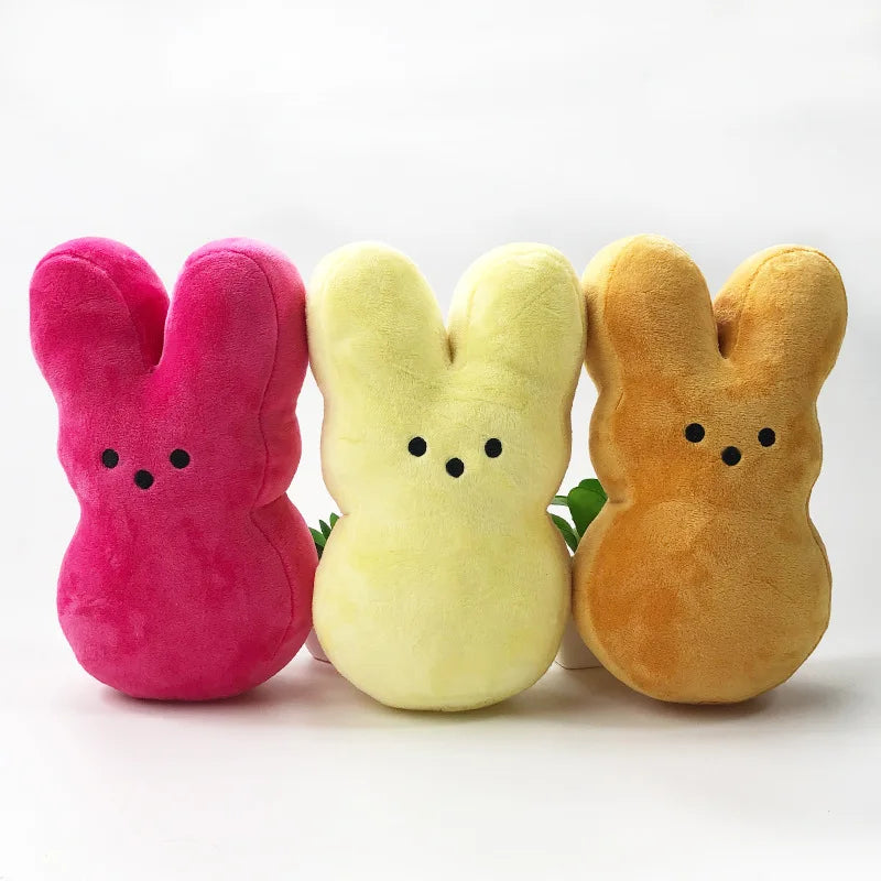15cm Peep Bunny Plush Toy – Soft Stuffed Rabbit Doll with Star Carrot for Easter & Room Decor Gift