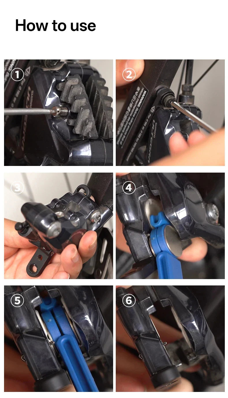 Durable Steel Bike Brake Pad Spreader Tool — 360° Rotatable Hydraulic Disc Caliper Piston Reset & Extension Tool